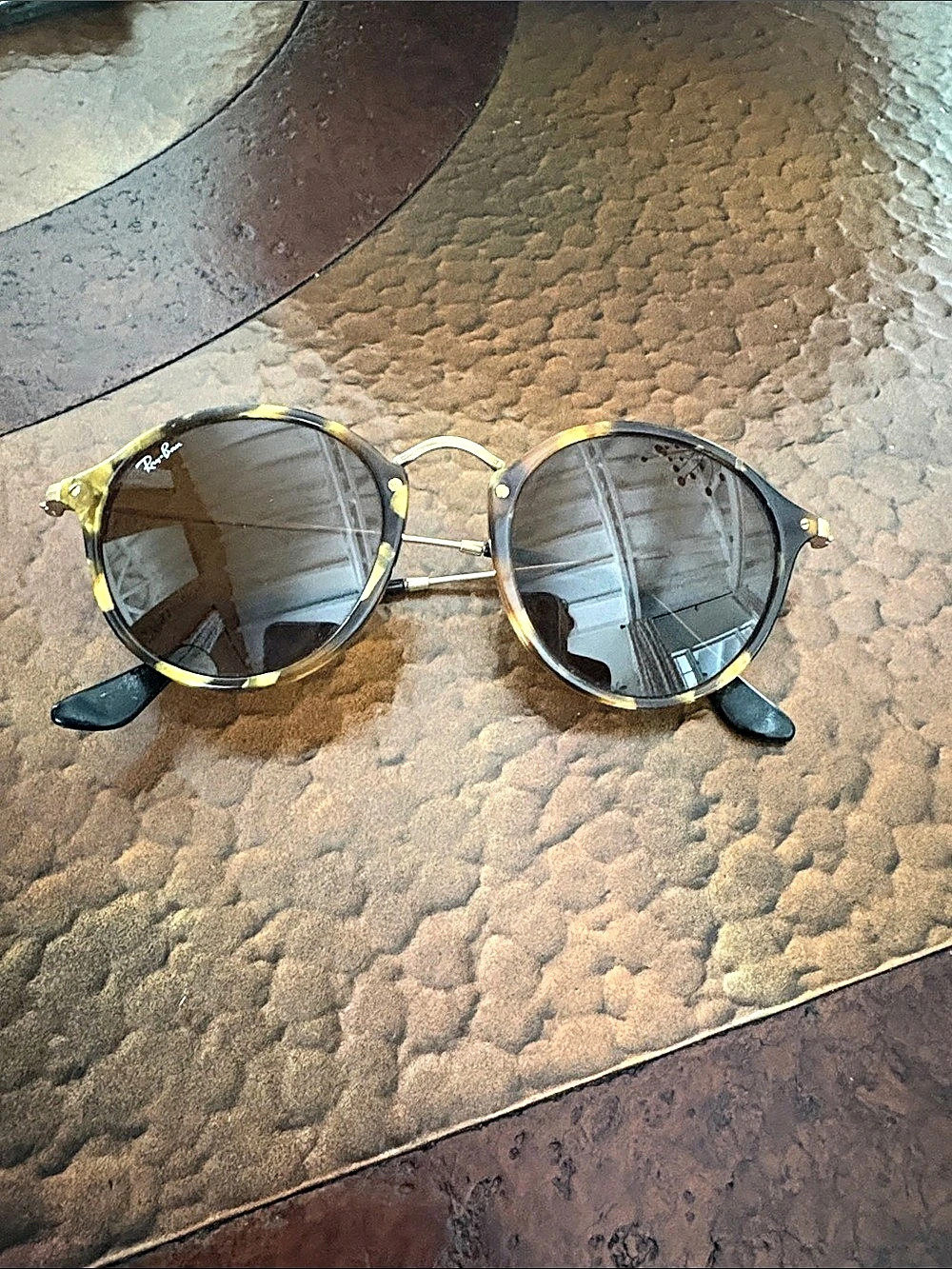 Ray-Ban Round Tortoiseshell Sunglasses Brown & Gold